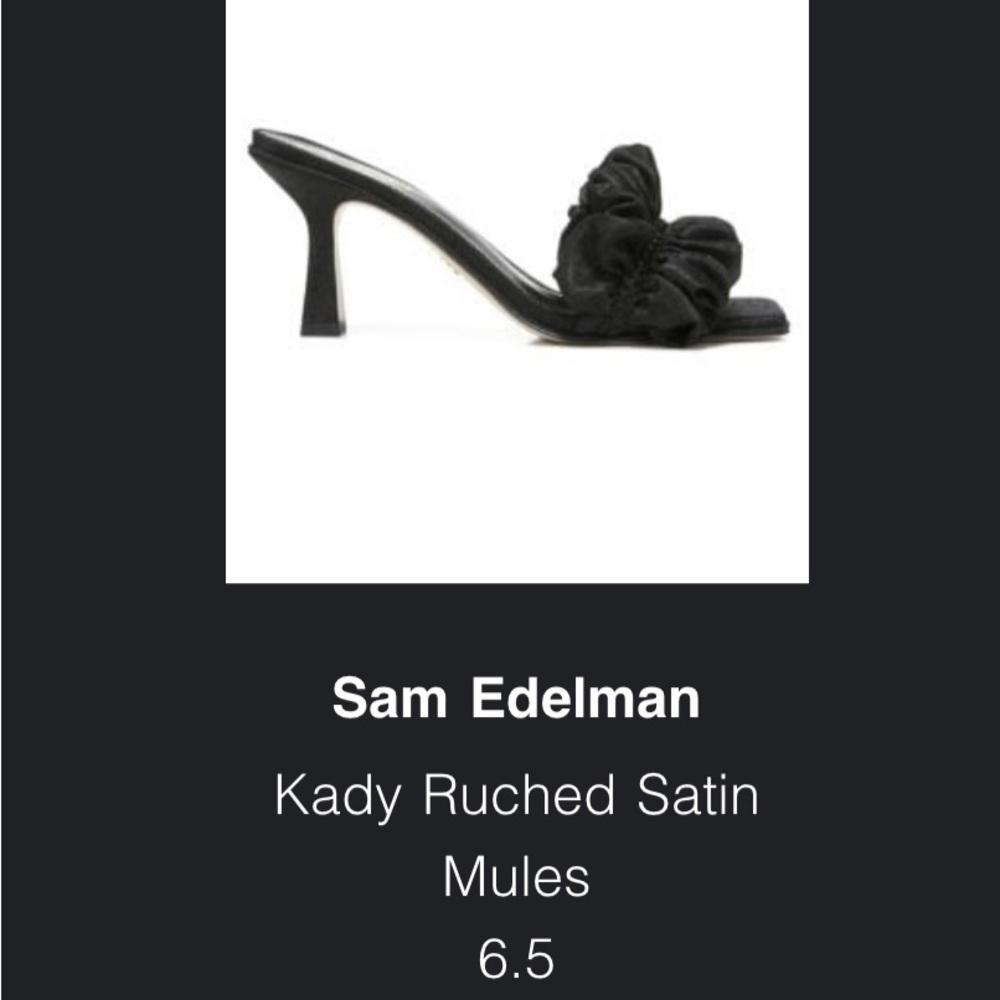 Sam Edelman Kady black ruched kitten heel slide